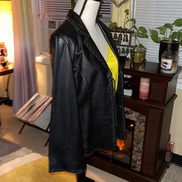 Black Genuine Leather Jacket - Picture 8 of 8